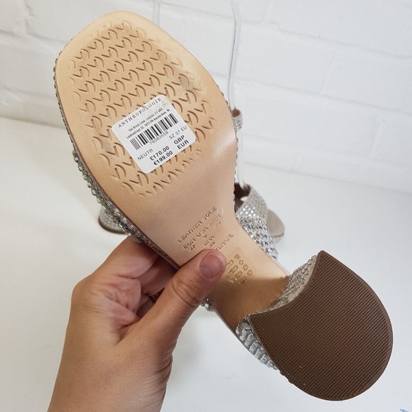 Vicenza Gem Platform Heels Shoes Sandal UK 4 EU 37 Rhinestone Bling Party *Flaw - Picture 8 of 16